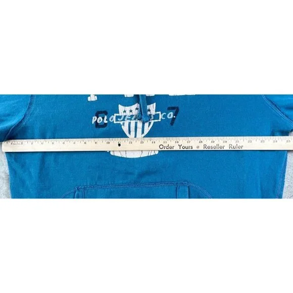 Polo Jeans Co Ralph Lauren Pullover Hoodie Men Large Blue Classic Sweatshirt Y2K - Picture 6 of 10